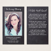 Rustic Funeral Memorial Foto sympathie Kaart gepre (Voorkant /achterkant)