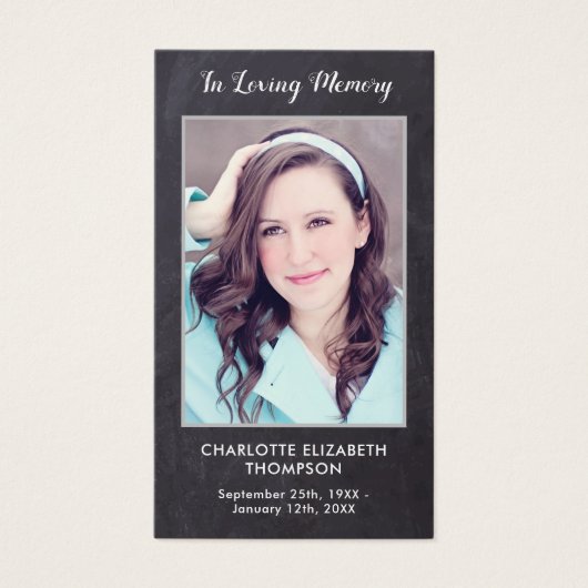 Rustic Funeral Memorial Foto sympathie Kaart gepre (Voorkant)