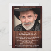 Rustic Funeral Memorial Photo Celebration of Life Kaart (Voorkant)