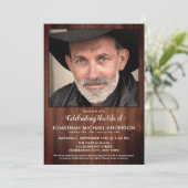 Rustic Funeral Memorial Photo Celebration of Life Kaart (Staand voorkant)