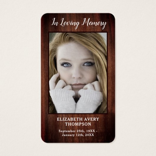 Rustic Funeral Memorial Poem Sympathie Kaart gepre (Voorkant)