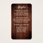 Rustic Funeral Memorial Poem Sympathie Kaart gepre (Achterkant)