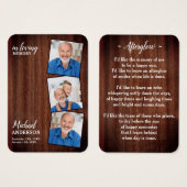 Rustic Funeral Memorial Sympathie Foto Prayer Kaar Visitekaartje (Voorkant /achterkant)