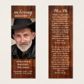 Rustic Funeral Photo Memorial Prayer Bladwijzer Mini Visitekaartjes (Voorkant /achterkant)