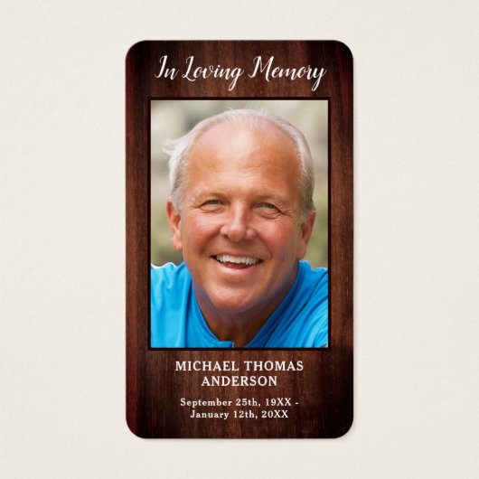 Rustic Funeral Photo Memorial Prayer Kaart Poem (Voorkant)