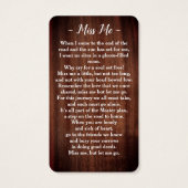 Rustic Funeral Photo Memorial Prayer Kaart Poem (Achterkant)