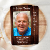 Rustic Funeral Photo Memorial Prayer Kaart Poem