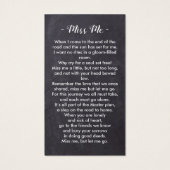 Rustic Funeral Photo Sympathy Memorial Prayer Kaar Visitekaartje (Achterkant)