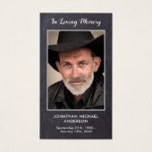 Rustic Funeral Photo Sympathy Memorial Prayer Kaar Visitekaartje (Voorkant)