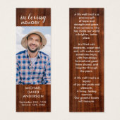 Rustic Funeral Prayer Photo Memorial Poem Bladwijz Mini Visitekaartjes (Voorkant /achterkant)
