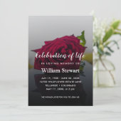 Rustic Funeral | Roos Floral Celebration of Life Kaart (Staand voorkant)