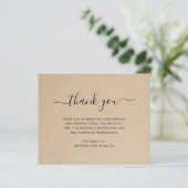 Rustic Funeral Sympathie Budget Hartelijk dank (Staand voorkant)