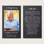 Rustic Funeral Sympathie Foto Memorial Prayer Kaar Visitekaartje (Voorkant /achterkant)