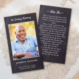 Rustic Funeral Sympathie Foto Memorial Prayer Kaar Visitekaartje