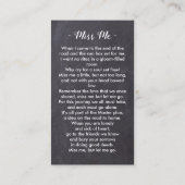 Rustic Funeral Sympathy Memorial Foto Prayer Kaart Contactkaartje (Achterkant)