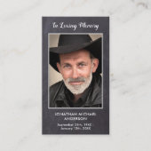 Rustic Funeral Sympathy Memorial Foto Prayer Kaart Contactkaartje (Voorkant)