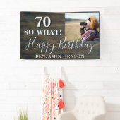 Rustic Funny 70, wat 70e verjaardag foto Spandoek (Insitu)