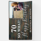 Rustic Funny 70, wat 70e verjaardag foto Spandoek (Verticaal)