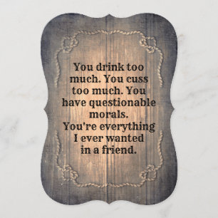 Rustic Funny Bridesmaid / Maid of Honor proposal Kaart