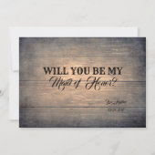 Rustic Funny Bridesmaid / Maid of Honor proposal Kaart (Achterkant)