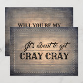 Rustic Funny Bridesmaid / Maid of Honor proposal Kaart (Voorkant / Achterkant)