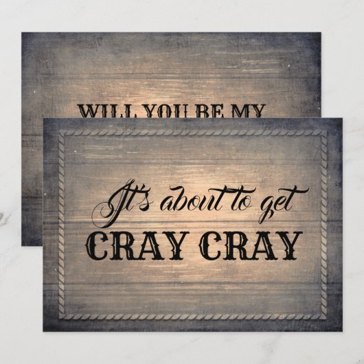 Rustic Funny Bridesmaid / Maid of Honor proposal Kaart (Voorkant / Achterkant)