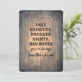 Rustic Funny Bridesmaid / Maid of Honor proposal Kaart (Staand voorkant)