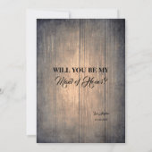 Rustic Funny Bridesmaid / Maid of Honor proposal Kaart (Achterkant)