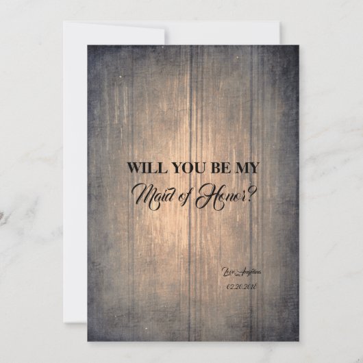 Rustic Funny Bridesmaid / Maid of Honor proposal Kaart (Achterkant)