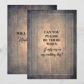 Rustic Funny Bridesmaid / Maid of Honor proposal Kaart (Voorkant / Achterkant)