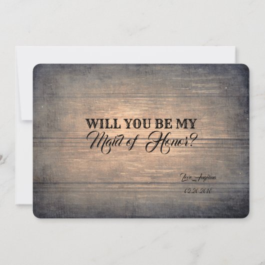 Rustic Funny Bridesmaid / Maid of Honor proposal Kaart (Achterkant)