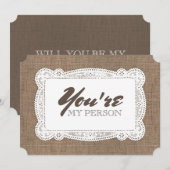 Rustic Funny Bridesmaid / Maid of Honor proposal Kaart (Voorkant / Achterkant)