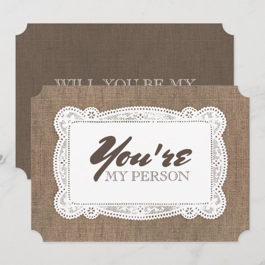 Rustic Funny Bridesmaid / Maid of Honor proposal Kaart (Voorkant / Achterkant)