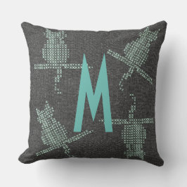 Rustic Funny Cats Toevoegen aan Monogram Kussen