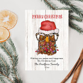 Rustic Funny Chicken Country Kerstmis Feestdagenkaart