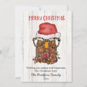 Rustic Funny Chicken Country Kerstmis Feestdagenkaart (Voorkant)