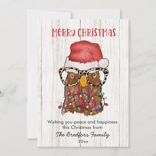 Rustic Funny Chicken Country Kerstmis Feestdagenkaart (Voorkant)