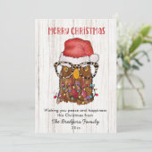 Rustic Funny Chicken Country Kerstmis Feestdagenkaart (Staand voorkant)