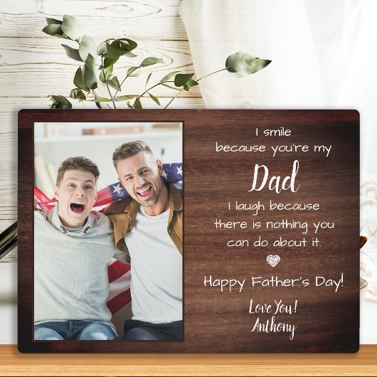 Rustic Funny Dad Poem Custom Photo Vaderdag Fotoplaat