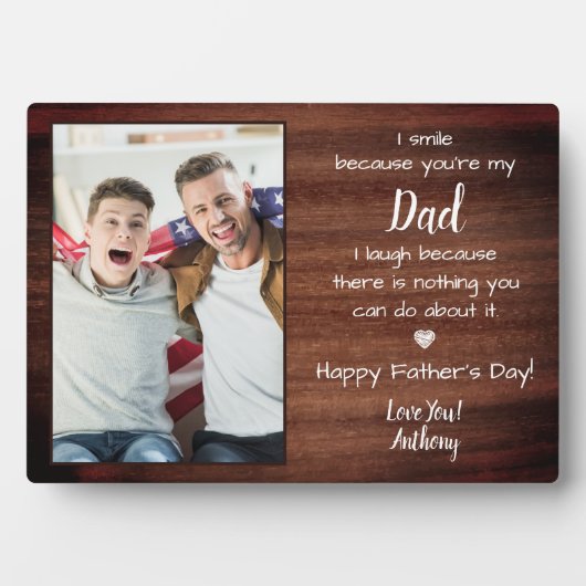 Rustic Funny Dad Poem Custom Photo Vaderdag Fotoplaat (voorkant)