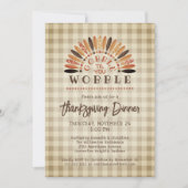 Rustic Funny Thanksgiving Dinner Turkey Pset Kaart (Voorkant)