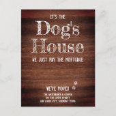 Rustic Funny We hebben nieuwe Home Dog Pet Moving Aankondigingskaart (Voorkant)