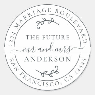 Rustic Future de heer Mrs Black White Return Ronde Sticker