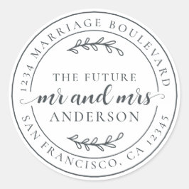 Rustic Future de heer Mrs Off-Black Return Ronde Sticker