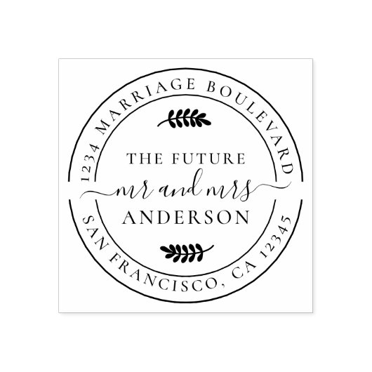 Rustic Future de heer Mrs Round Return Rubberstempel (Afrduk)