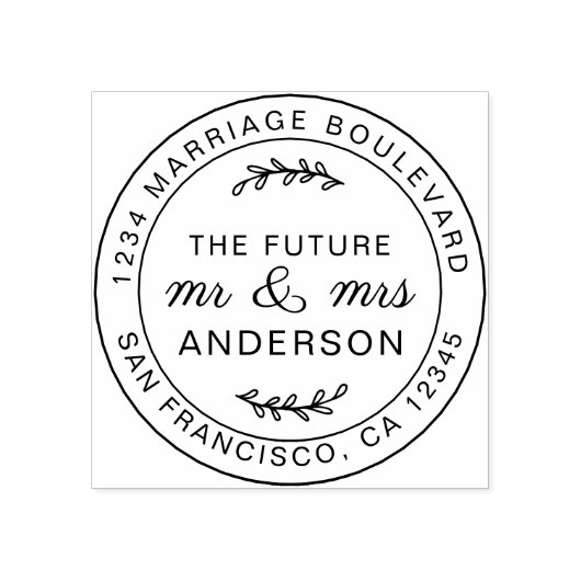 Rustic Future de heer Mrs Round Return Rubberstempel (Afrduk)