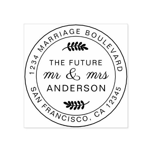 Rustic Future de heer Mrs Round Return Rubberstempel (Afrduk)