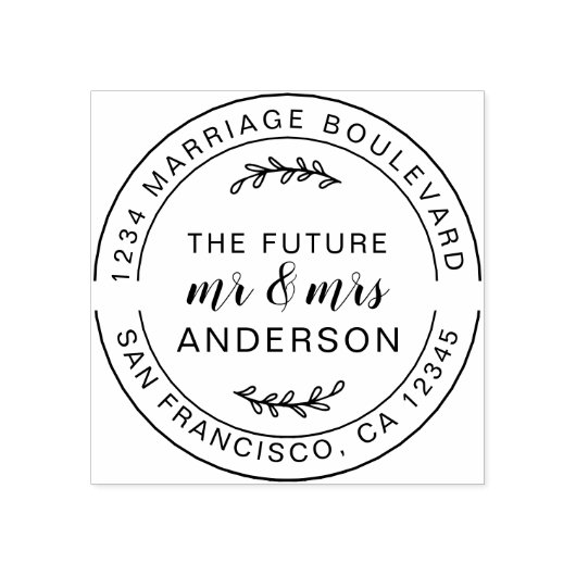 Rustic Future de heer Mrs Round Return Rubberstempel (Afrduk)