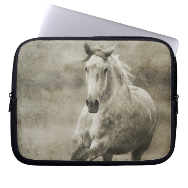 Rustic Galloping Andalusiaanse paarden Laptop Sleeve (Voorkant)