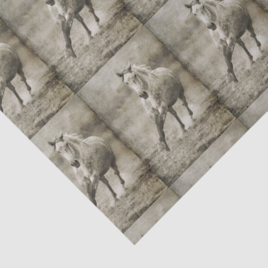 Rustic Galloping Andalusiaanse paarden Tissuepapier (Detail)